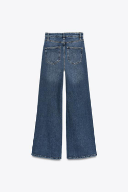 ZARA ДЖИНСЫ WIDE LEG С ВЫСОКОЙ ПОСАДКОЙ — ZW COLLECTION, СИНИЙ