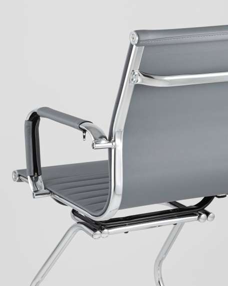 TopChairs Visit серое, обивка из экокожи, металический каркас