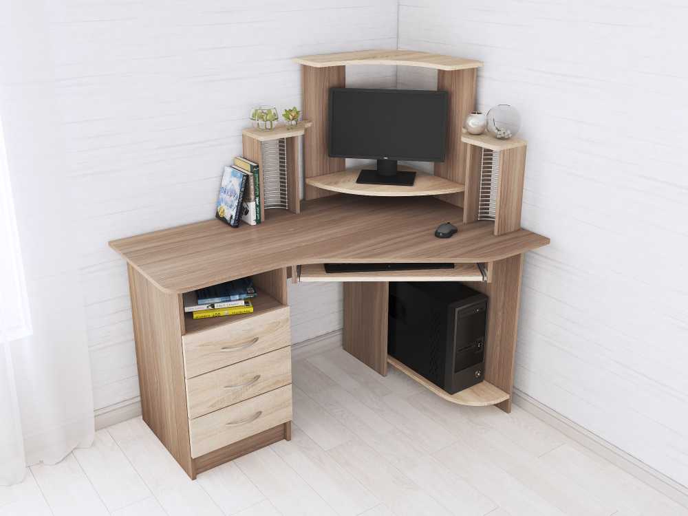 Стол компьютерный Грета-7, ясень шимо