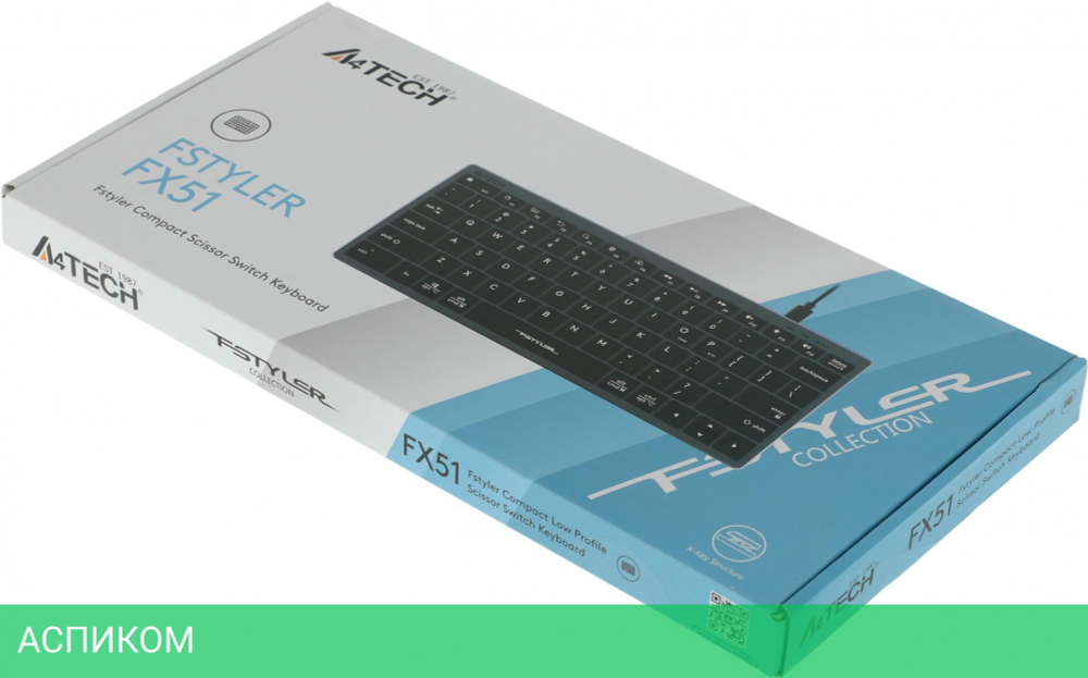 Клавиатура A4Tech Fstyler серый (FX51)