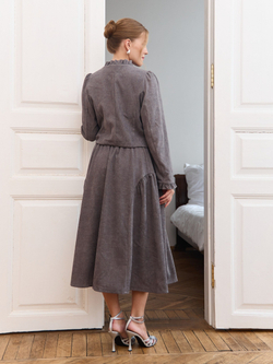 Юбка бохо вельветовая миди