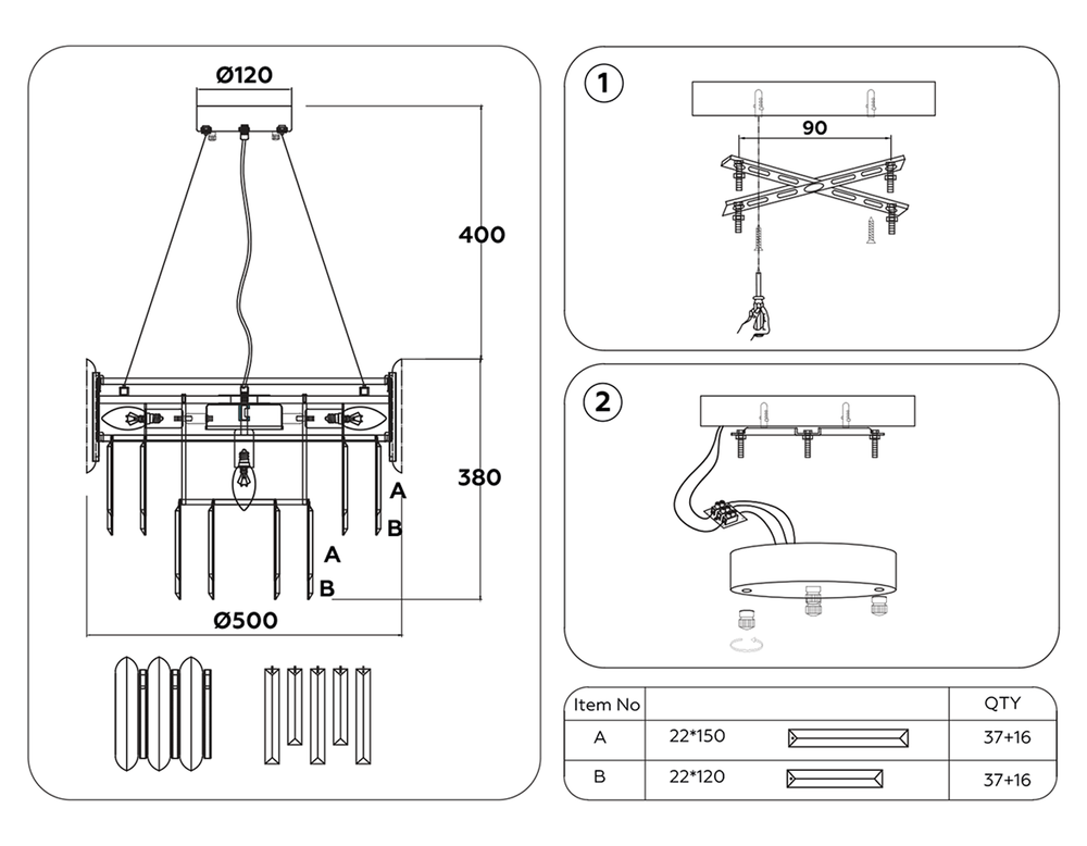 Ambrella Подвесная люстра с хрусталем Traditional TR5297