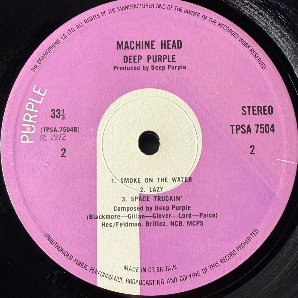 Deep Purple ‎– Machine Head (Англия 1972г.)
