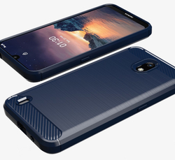Мягкий чехол темно-синего цвета на Nokia 1.3, серия Carbon от Caseport