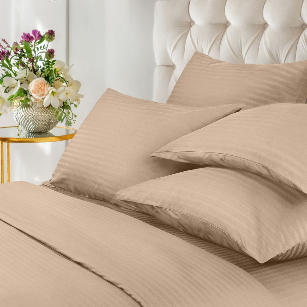 Комплект постельного белья Verossa Stripe Bronze 1,5СП с наволочками 70х70
