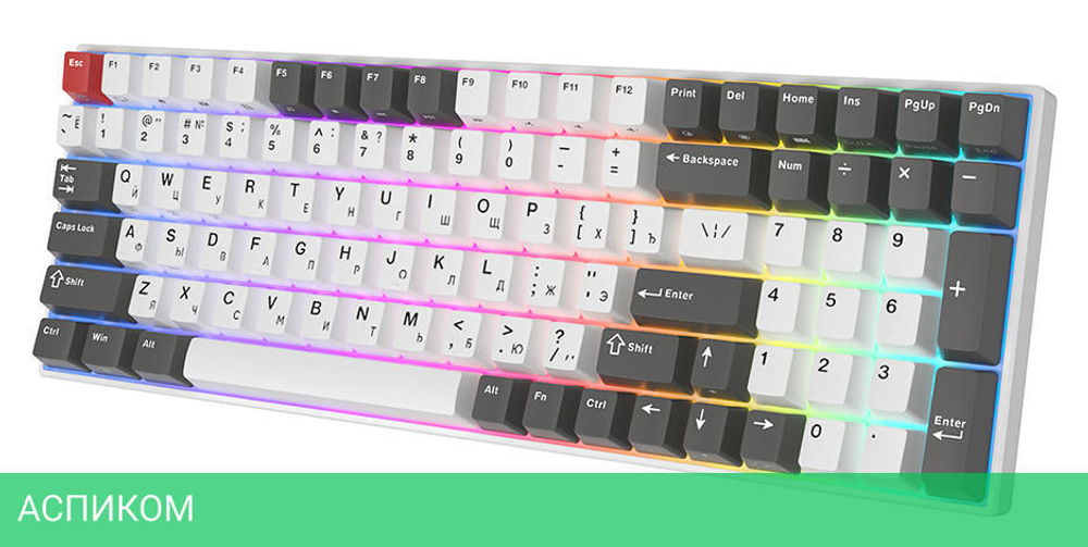 Клавиатура Royal Kludge RK100 Red switch/Grey/Red/White