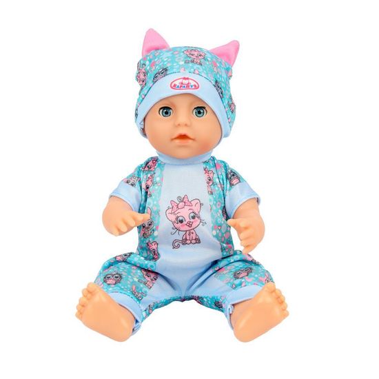 Пупс озвуч 25см, пьет, писает, закр. глазки, 4акс, 50 звуков КАРАПУЗ