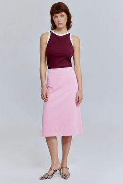 Юбка-миди из варёного денима