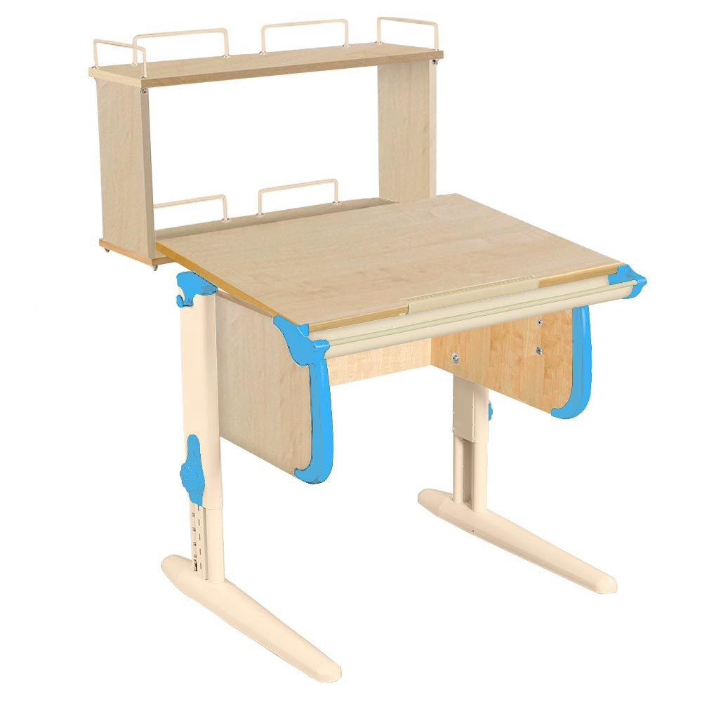 Растущая парта Дэми СУТ 24 с задней двухъярусной полкой СУТ.14.250 (750×880 мм)