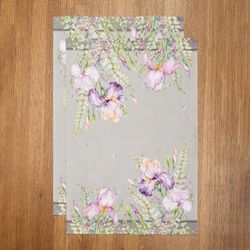 НАБОР ПОЛОТЕНЕЦ ИЗ 2 ШТ "ИРИСЫ"40Х60СМ,СЕРЫЙ,100% ХЛОПОК,ТВИЛ