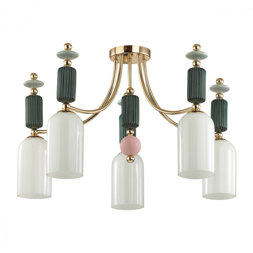 Люстра потолочная Odeon Light Classic Candy 4861/5C керамика/стекло 455х710мм, E14 5*40W, IP20