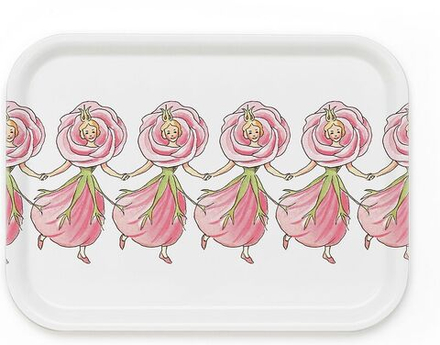 Поднос сервировочный Design House Stockholm Elsa Beskow, прямоугольный, дерево, 20 20 см, розовый