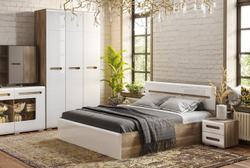 Кровать 160х200 с проложками Light Наоми КР-11, белый глянец