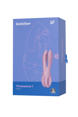 Вибростимулятор Satisfyer Threesome 1, силикон, розовый, 14 см
