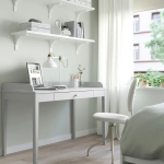Письменный стол - IKEA SMYGA, 122х60 см, светло-серый, СМИГА ИКЕА
