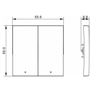 Клавиша 2-я с подсветкой,  глянцевый белый,  серия A07