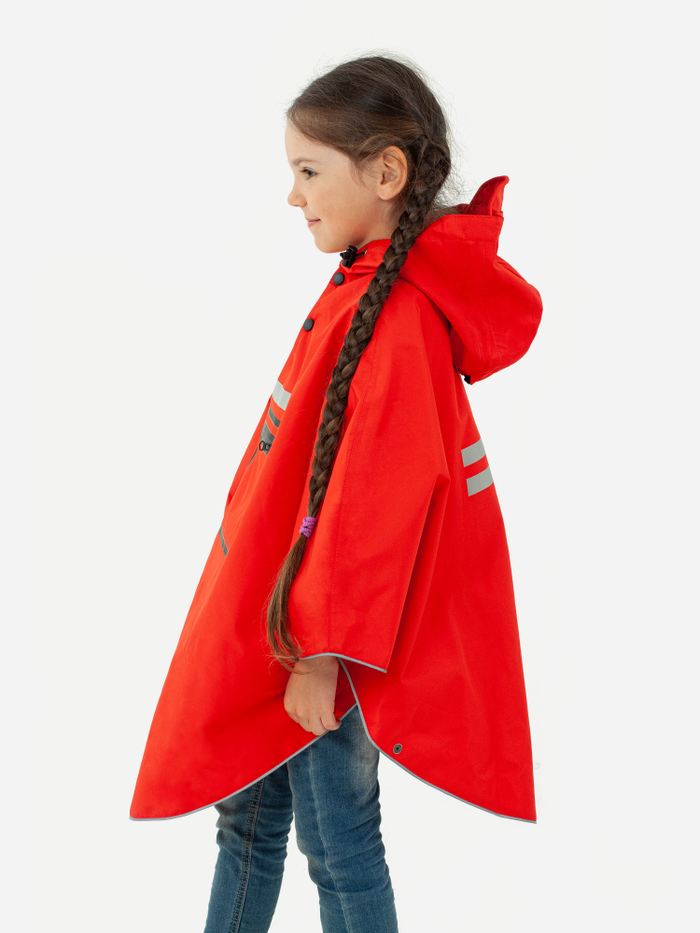 Дождевик-пончо детский красный Red Berry