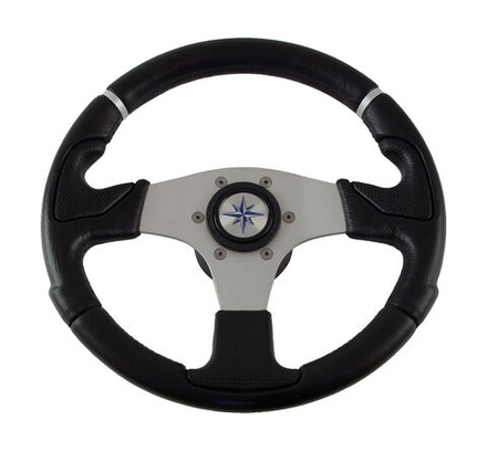 Рулевое колесо NISIDA обод черный, спицы серебряные д. 320 мм