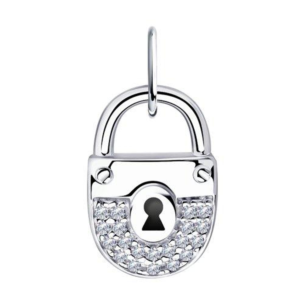 Подвеска Замок из серебра с фианитами