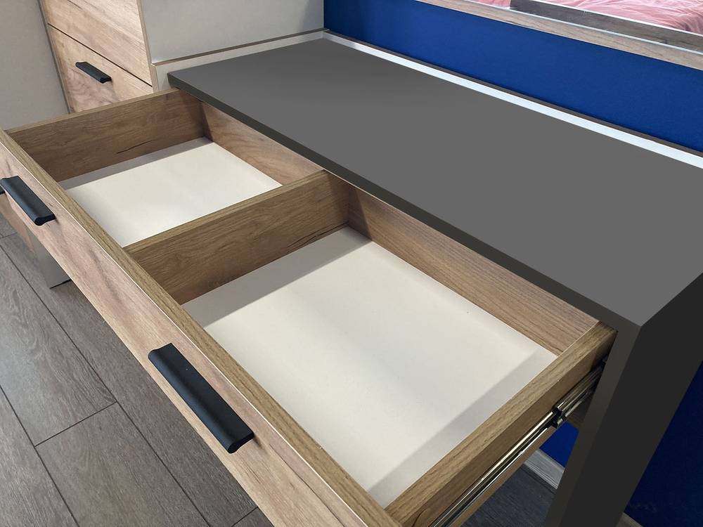 НМ 011.40 Стол туалетный Оттавия Антрацит/Дуб золотой