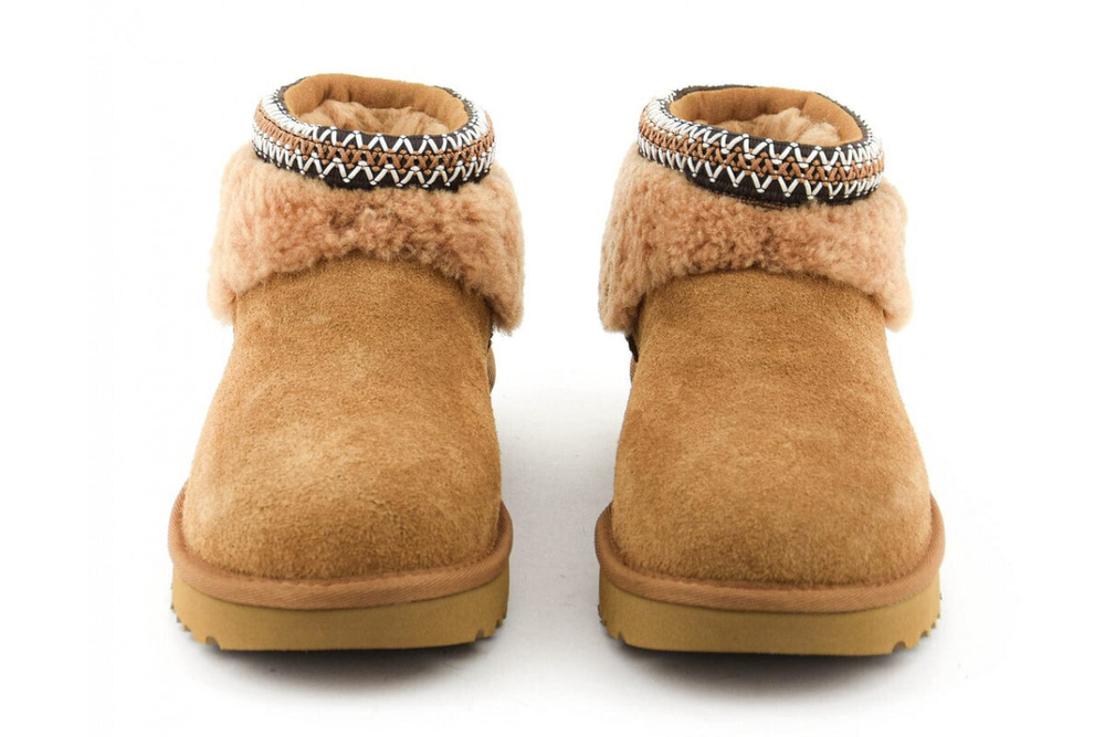 UGG Ultra Mini Lack Maxi Curly Boot Chestnut