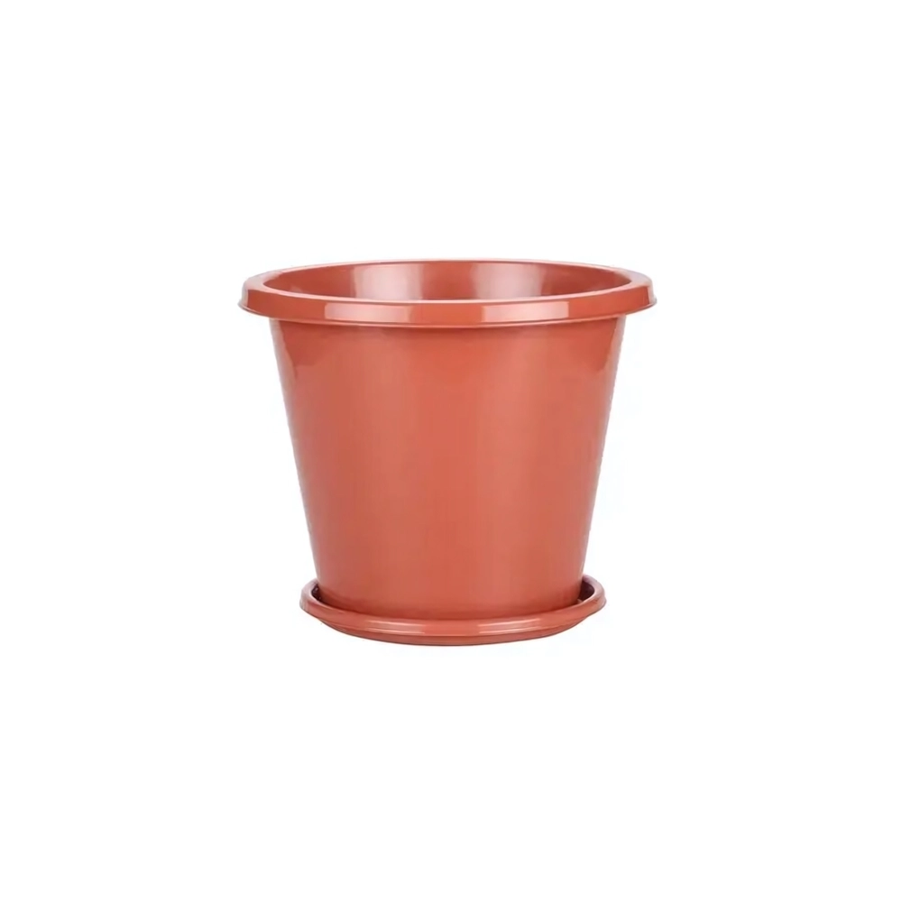 Горшок цветочный Эконом 3л (с поддоном) коричневый