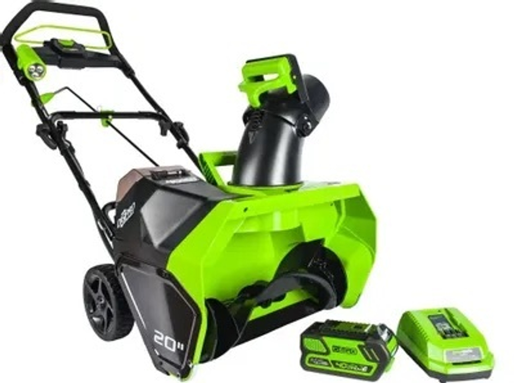 Снегоуборщик GREENWORKS GD40SB, аккумуляторный, 4Ач