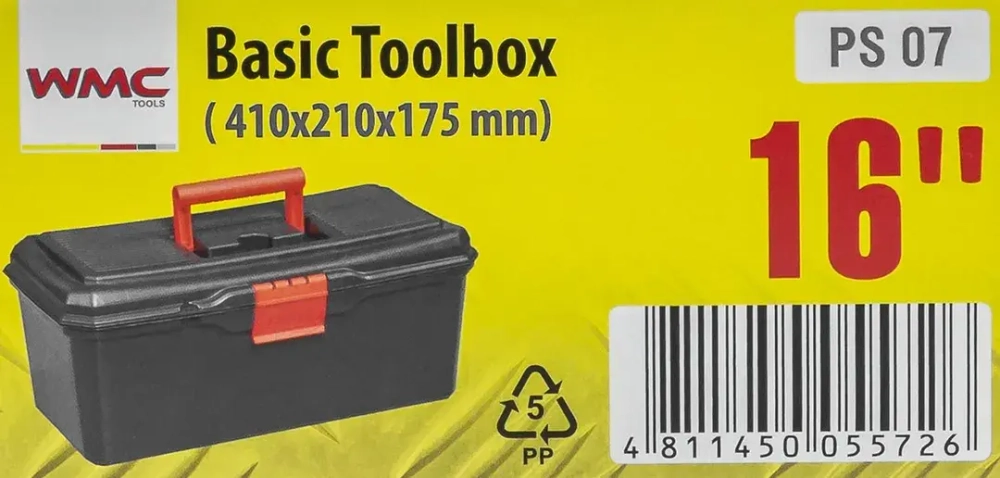 Ящик пластмассовый 16'', 410x210x175мм WMC TOOLS WMC-PS.07