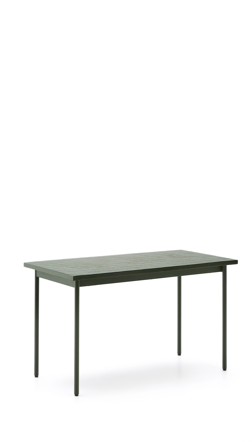 Уличный стол Maurina из оцинкованной стали зелёного цвета с зелёной керамическо плиткой 223 x 101 см