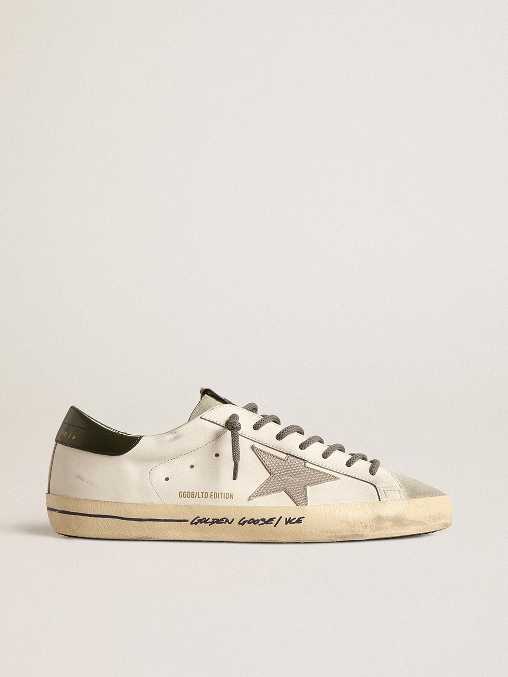 Men's Super Star LTD with croc-print star and green heel tab