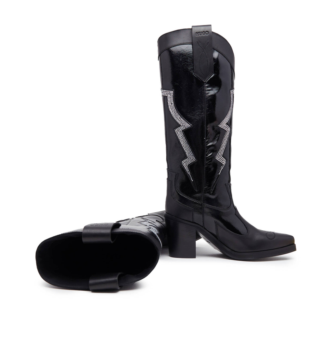 Кожаные ковбойки HUGO - черный(50504681)