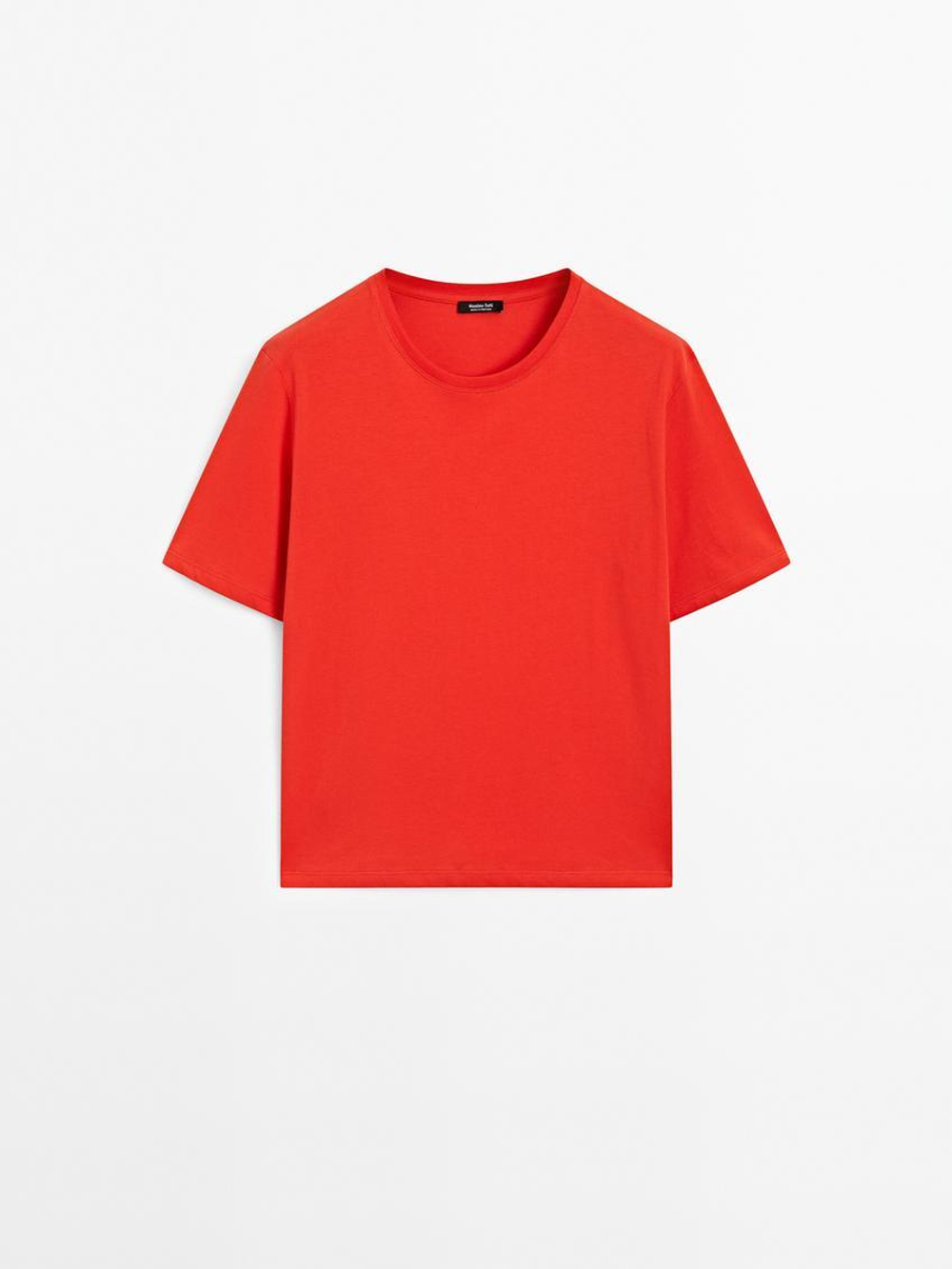 Massimo Dutti Футболка из 100% хлопка, красный