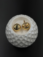 Серьги крупные шары, оттенок золото глянец