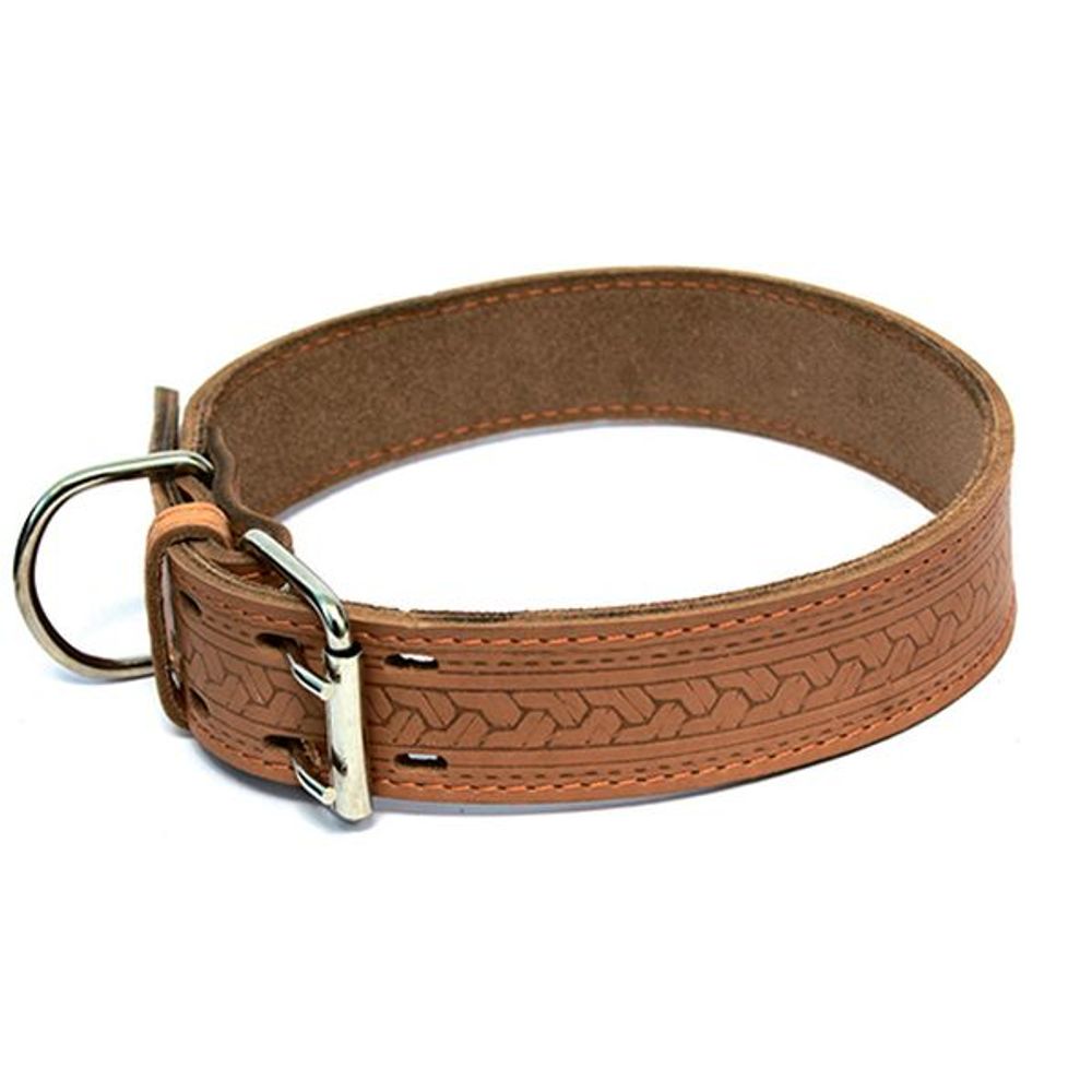 Ошейник кожаный Каскад Classic с накаткой, ширина 25 мм, обхват шеи от 39 до 51 см Ошейник кожаный Каскад Classic с накаткой, ширина 25 мм, обхват шеи от 39 до 51 см