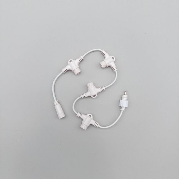 Разветвитель 5-ти лучевой для нитей 24В. без возможности управления, провод белый ПВХ, IP65, LTC (PR85-ST)