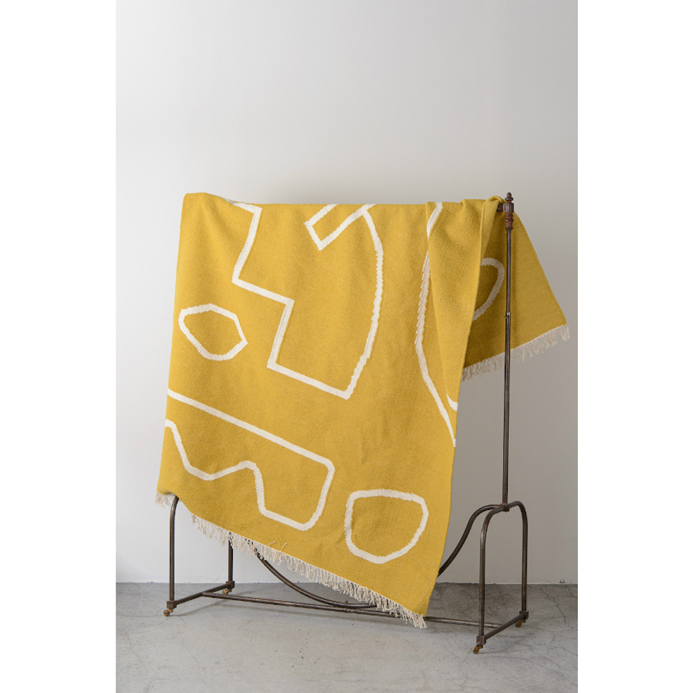 Ковер ручной работы из шерсти и хлопка poetry and steps горчичного цвета, 160х230 см