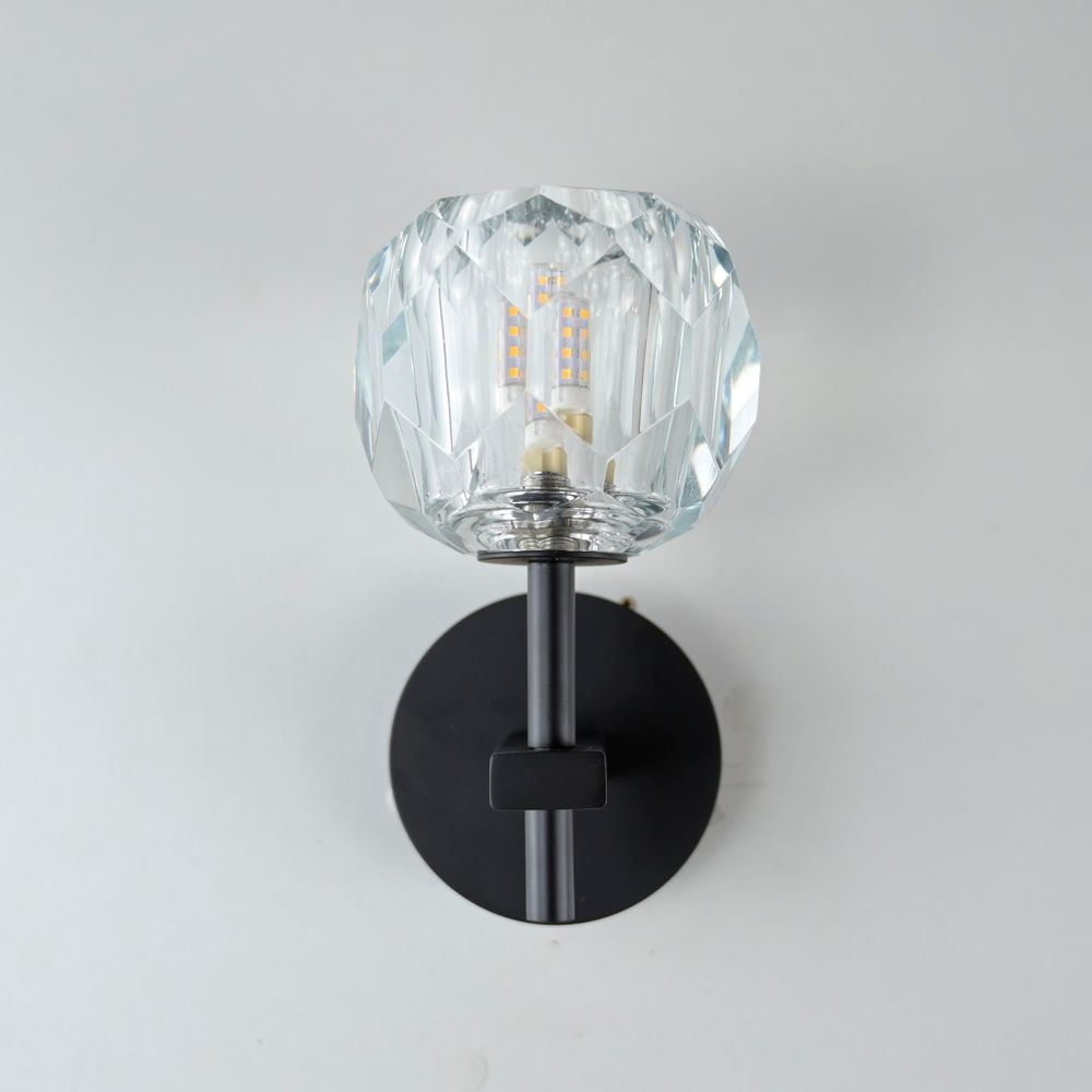 Бра Boule De Cristal Single Sconce Black By Imperiumloft