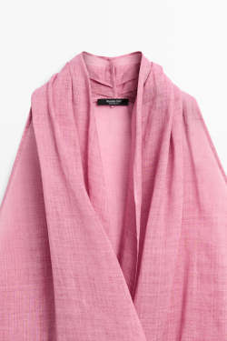Massimo Dutti Топ с запахом и драпировкой, розовый