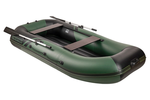 YACHTMAN-280 МНД НАДУВНОЕ ДНО (Яхтман) зеленый-черный (лодка ПВХ с усилением)