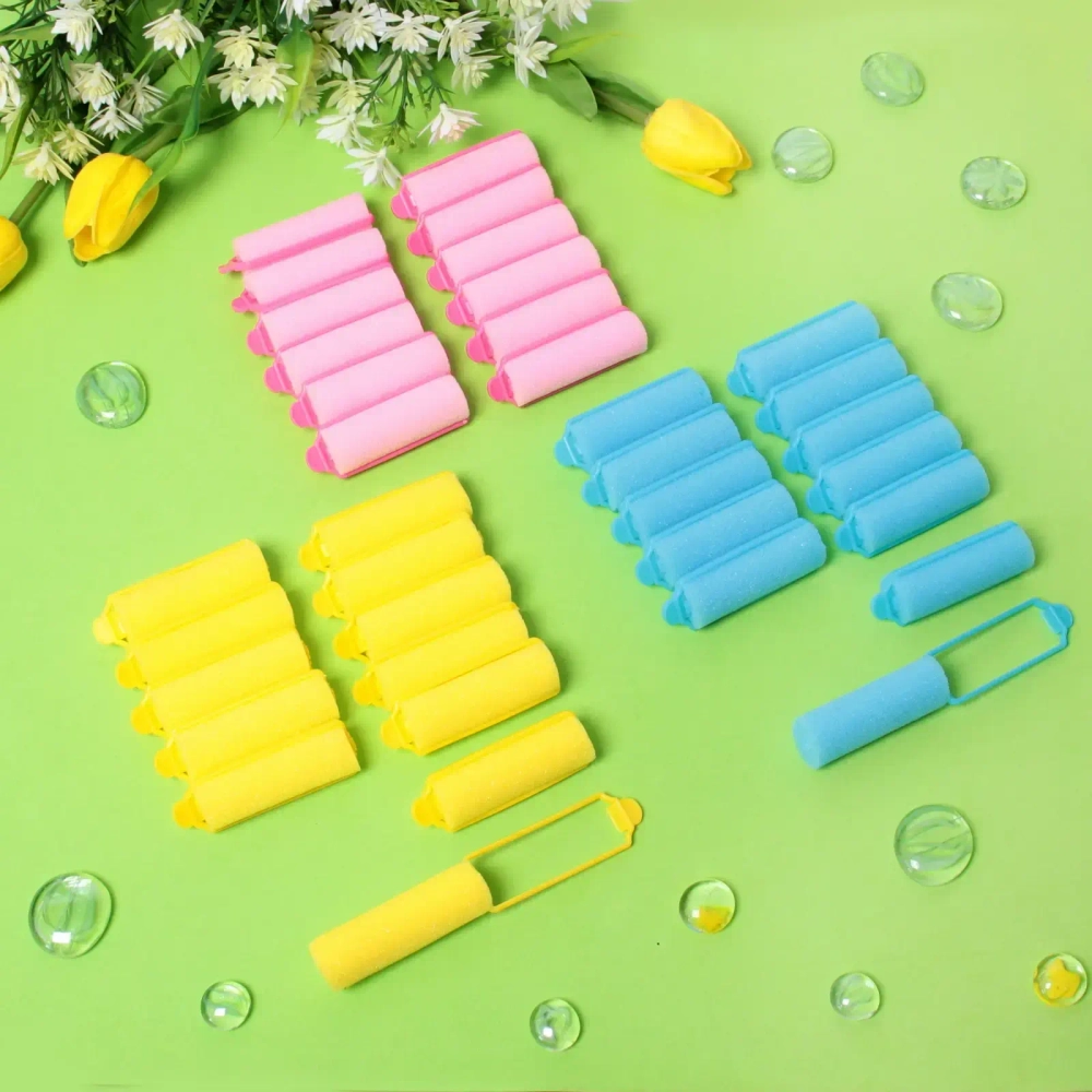 Бигуди поролоновые с зажимом 12шт, цвет микс, d=20мм