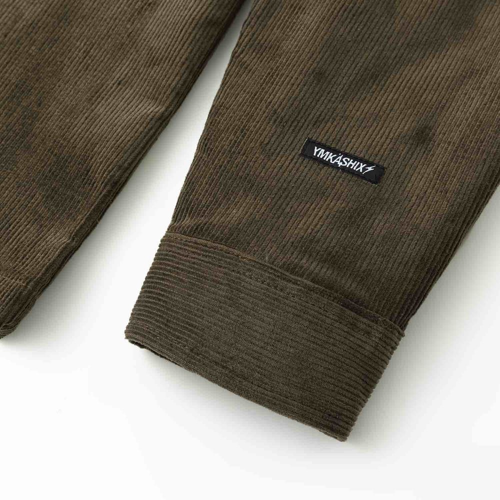 Рубашка Ymkashix Velvet Button темно-оливковый / графитовый