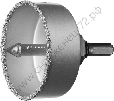 ЗУБР 67 мм, L 25 мм, карбид вольфрама, Коронка-чашка с державкой и сверлом, Профессионал (33360-067)