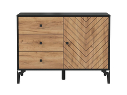 Комод  Лофт 59.02 черный/дуб золотой