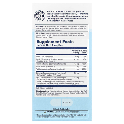 Solaray, Super CranActin® со смесью трав для поддержки, 400 мг, 120 растительных капсул