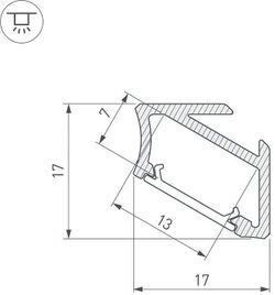 Профиль накладной угловой внутренний Arlight ALM 026694(1)