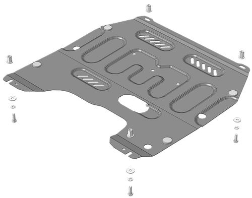 Защита картера двигателя, КПП. 2 мм, Сталь. для Chevrolet Cruze 2009-2012, Motodor.73005