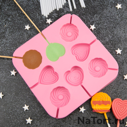 Силиконовая форма для леденцов «Конфетный микс» 8 ячеек