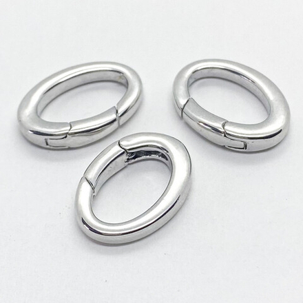 Замок-кольцо, цвет серебро (родий), размер 18*13 мм, цена за 1 шт