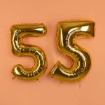Шар (40''/102 см) Цифра, 5 Slim, Золото, 1 шт.