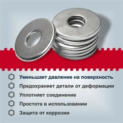 Набор Шайб М3 М4 М5 М6 по 20 шт. Шайба увеличенная, плоская, усиленная, кузовная, DIN9021